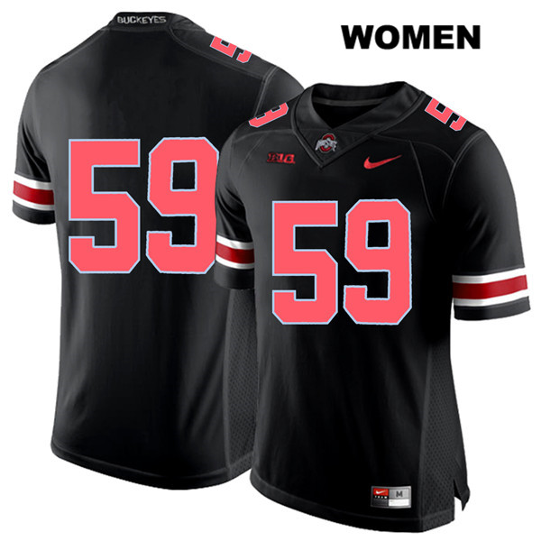 Ohio State Buckeyes Women's Isaiah Prince #59 Red Number Black Authentic Nike No Name College NCAA Stitched Football Jersey DE19L16KG